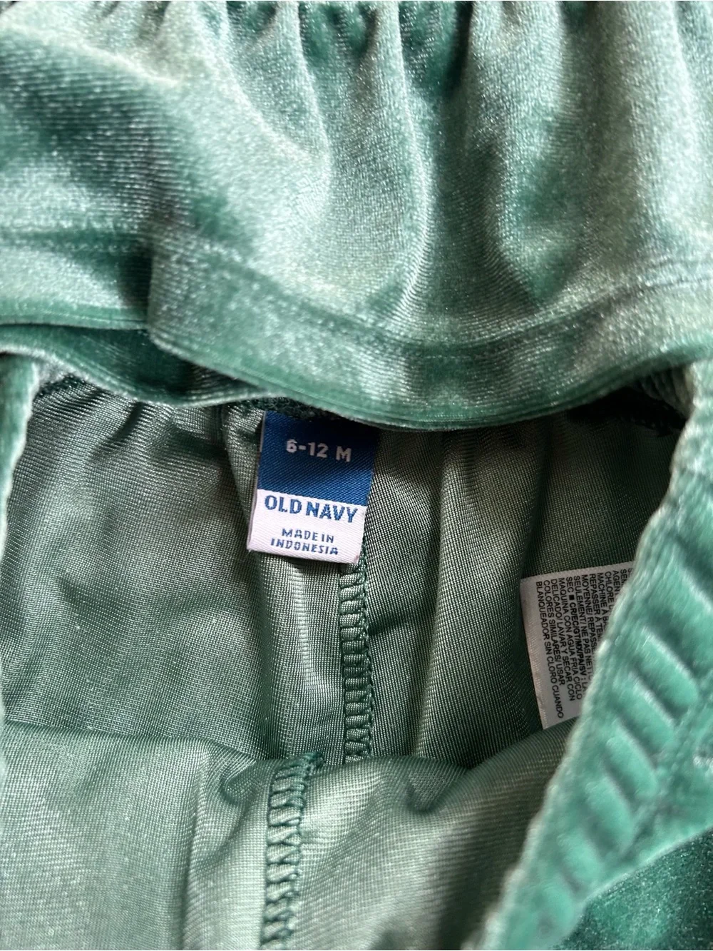 Old Navy Velvet Emerald Green Peplum Two-Piece Set 6-12 MOS